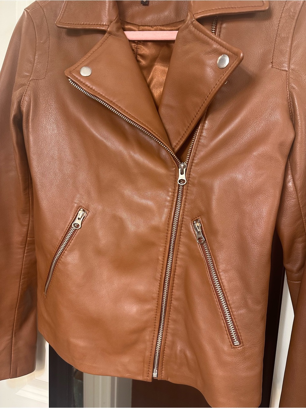Quince Brown Leather Moto Jacket - Picture 7 of 14